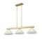 Z-Lite Cobalt Billiard, 3-Light, 14.25 In.W x 49.5 In.L x 10.5 In.H, Modern Gold/White Linen 152MGLD-AWL13 - alternate 1